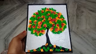 How to make paper tree / Paper tree craft / Wall hanging paper tree making ideas