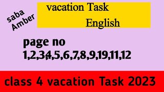 class 4 vacation Task||vacation Task 2023||class 4 vacation Task English