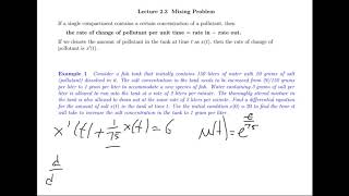 Mixing Problems (Differential Equations)