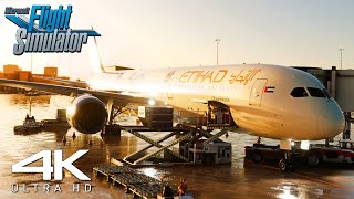 Ultra 4K REALISM!! | Windy Etihad Boeing 787-10 Dreamliner Landing At Marrakesh Airport  | MSFS2020