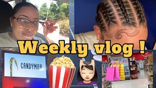 (Vlog)- Target Run/Errands + Movies + Getting Stitch Braids!