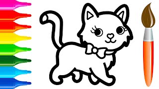 Bolalar uchun mushuk rasm chizish how to draw a cute cat