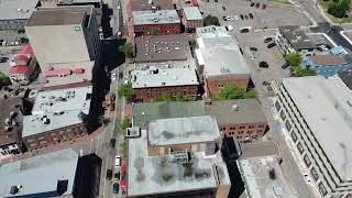 Drone flight downtown Moncton New Brunswick Canada