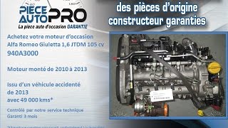 Moteur garanti Alfa Romeo Giuletta 1.6 JTDM 105 cv 940A3000