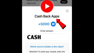 Cash Back Apps Cats Code | Cash Back Apps Cats Video Code Today