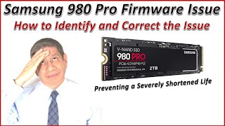 Samsung 980 Pro 2tb Firmware Issue: Identifying and correcting before you drive fails