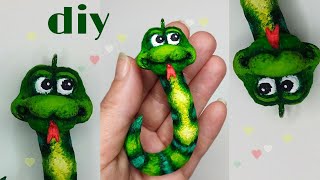 МК Змея из ваты на ёлочку / Символ 2025 / Ватная игрушка / DIY Cotton snake