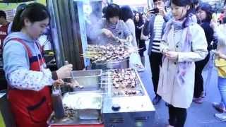 South Korea STREETFOOD -  Insadong STREET FOOD SCENE - WINTER