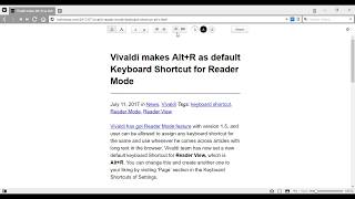 Vivaldi Reader View Settings