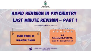 Basics of Psychiatry | Last Minute Revision - Day 1 | Rapid Revision - Psychiatry | MEDUSANE