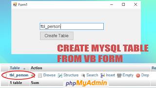 VB.Net - How to create a Dynamic Table from [VB Form] to Mysql Database