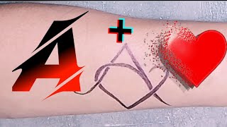 A letter tattoo on hand || Temporary tattoo design