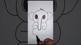 draw elephant cute and easy #art #shorts