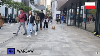 Walking in Downtown Warsaw, Poland. 4K City Walk