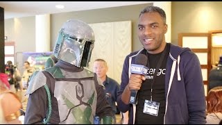 Cosplayer Boba Fett on The Mandalorian Mercs Star Wars Costume Club