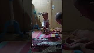 Baby is showing talent to daddy. #familyvlog #cutebaby #babyvlogger #cute #babysvlog #babyboy #baby