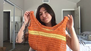 finishing my crochet tank wip + crochet with me!