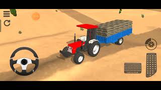 extreme off roading with swaraj 855 in game with 16x7 full loaded tralla in game indian tractor game