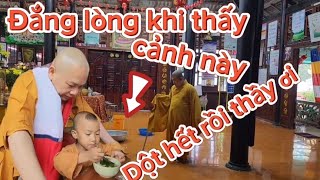 Ngày 05/9Toang thật rồi mưa dông dột tùm lum bé bắp cầm bác cơm chay sư thầy Minh Đạo xúc động