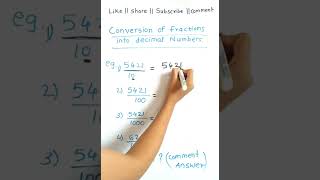 Conversion of fractions in to decimals 📖 #shorts #youtubeshorts #mathsclass5 #fractionsintodecimals