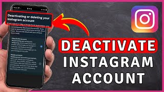 How to DEACTIVATE Instagram Account - Instagram Tutorial