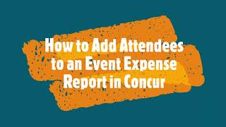 How to Add Attendees to an Event Expense Report