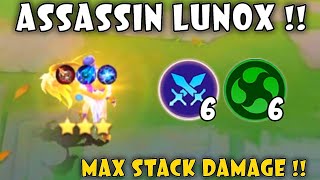 NEW FULL DAMAGE META !! LUNOX ASSASSIN 6 6 COMBO !! MAGIC CHESS MOBILE LEGENDS