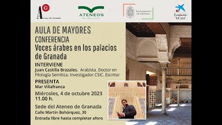 CONFERENCIA | Voces árabes en los palacios de Granada