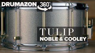 NOBLE & COOLEY 14 X 7 SS CLASSIC TULIP SOLID SHELL SNARE DRUM, GRAY SPARKLE, DRUMAZON 360 VIDEO