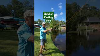 Fly casting when wind blows into your casting side