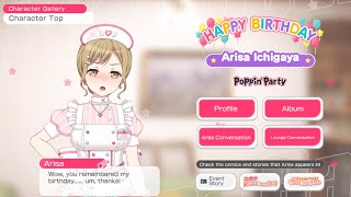 BanG Dream EN 10/27 Ichigaya Arisa Birthday 🍵🍡🎹🥳 Greetings 2024