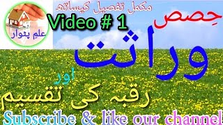 warsan main jaydad ki taqseem/warasat hisas & raqba v#1/ਵਿਰਾਸਤ ਪਰਿਵਰਤਨ ਰਜਿਸਟਰੀ