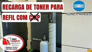 Recarga de Toner para refil com chip na Konica Minolta.