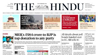 22 March 2024 | The Hindu Newspaper Analysis | Daily Current Affairs | UPSC Prelims & Mains 2024