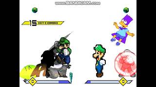 Mugen #1090 Super Luigi Symbiote Luigi Better Luigi Luigi.exe vs Sym.Homer Leafy Bartman Pinkameba