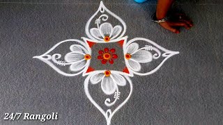 2 Beautiful Vinayagar chathurthi Rangoli Designs 🍀 24/7 Rangoli 🌺 Latest Muggulu Design 🍀 Cute kolam