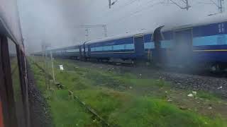 High Speed Overtake Of Freight Train By Yoga Express