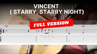 Vincent  Starry, Starry Night - Don McLean | EASY Fingerstyle Guitar Lessons TAB