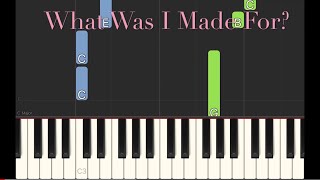 What Was I Made For? | VERY EASY SLOW Piano Play Along | Billie Eilish |Barbie