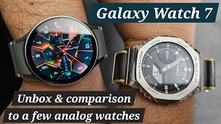 Unbox & comparison of Galaxy Watch 7 44mm vs analog watches