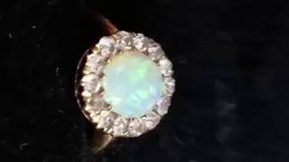 Early nineteen-hundreds opal and diamond ring