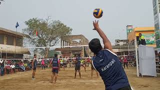 2nd match karanpali vs Ex-smasher...15th adani volleyball tournament .