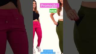 MODA SHOPEE:PROMOÇÃO CALÇA JOGGER CINTURA ALTA COM ELASTANO.