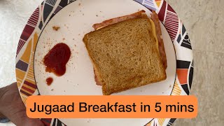 Jugaad Breakfast in 5 mins | Chicken Smoked Ham Cheese Sandwich #shorts