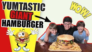 Holy Cow Now That’s A Burger! | YUMTASTIC Giant Hamburger 🍔 🤤 😋