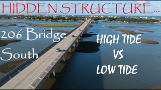 High Tide VS Low Tide 206 Bridge (South) - Hidden Structure, Pre-Planning for Inshore Fishing ICW