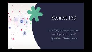 Sonnet 130 Background