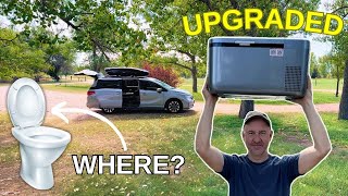 Minivan camper Q&A and a major UPGRADE (ICECO GO20)