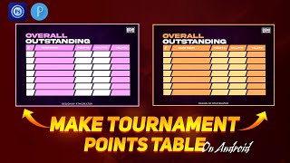 How To Make PUBG Tournaments Points Table on Android | PLP file | Overall Standings Tutorial | PSCC