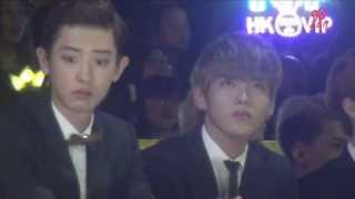 [Fancam] 131122 MAMA - EXO KrisYeol Offstage (The Stupid) + Winning Speech